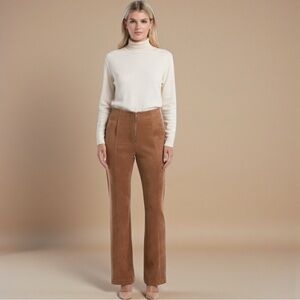 Laundry by Shelli Segal Women's Faux Suede Bootcut Brown Pants